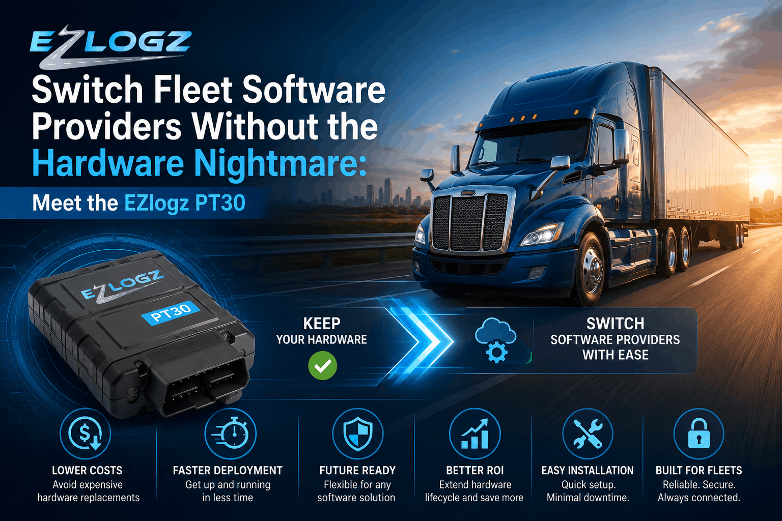 Switch Fleet Software Providers Without the Hardware Nightmare: Meet the EZlogz PT30